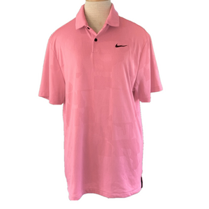 Nike sz L Dri-Fit hot pink patterned golf polo shirt